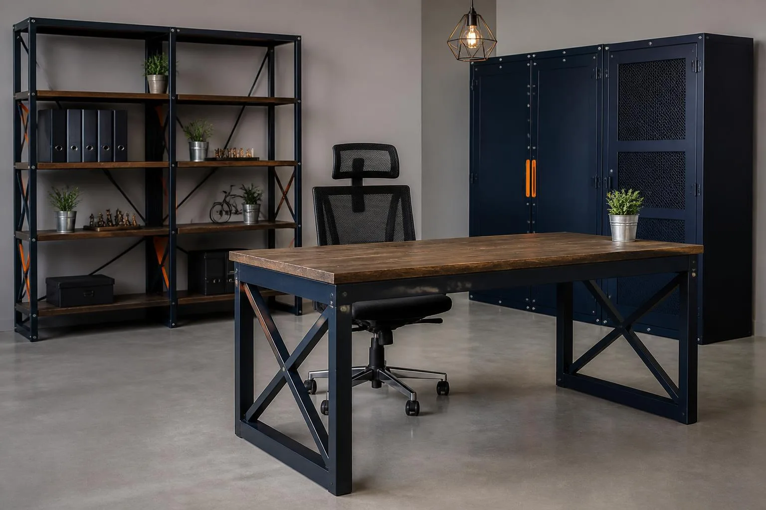 Finishing Work — custom steel units assembled before finishing